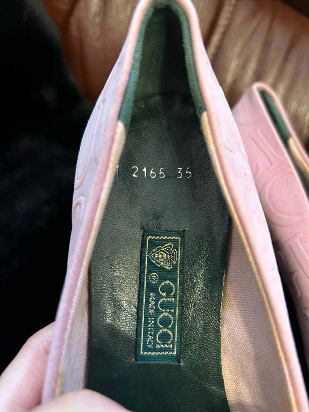 Gucci Pink Embossed Logo Ballet pumps - Picture 3 of 4